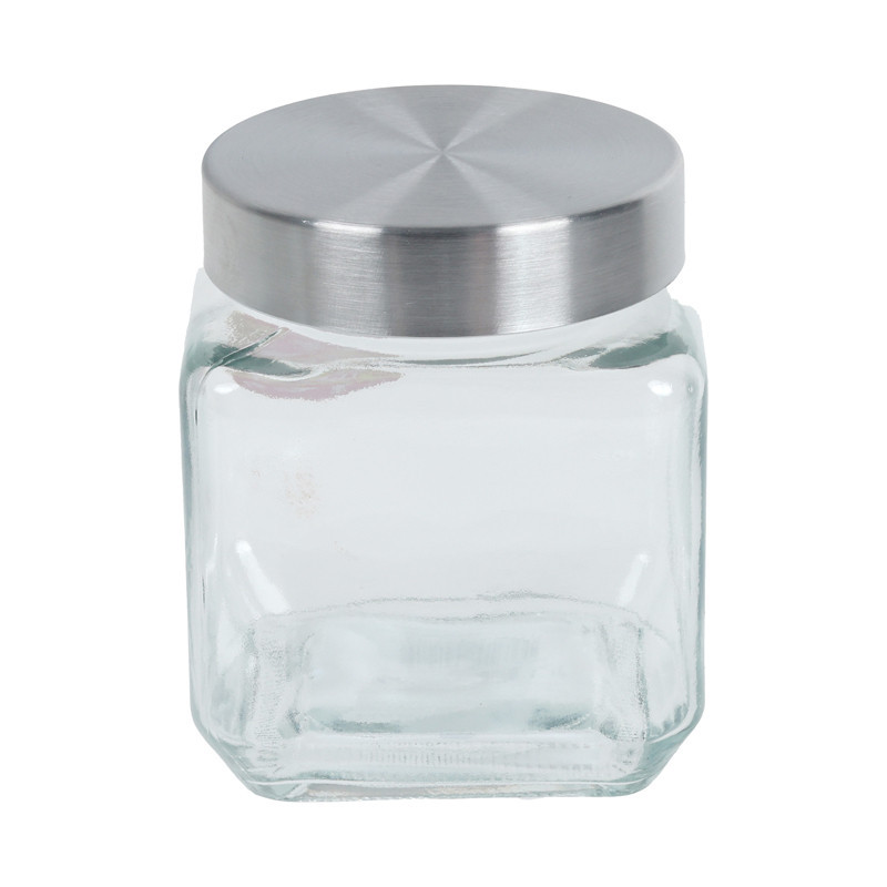 Pot en verre couvercle inox