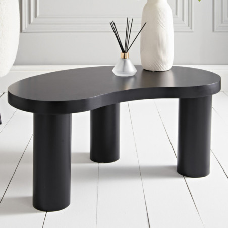Table basse pieds larges noir
