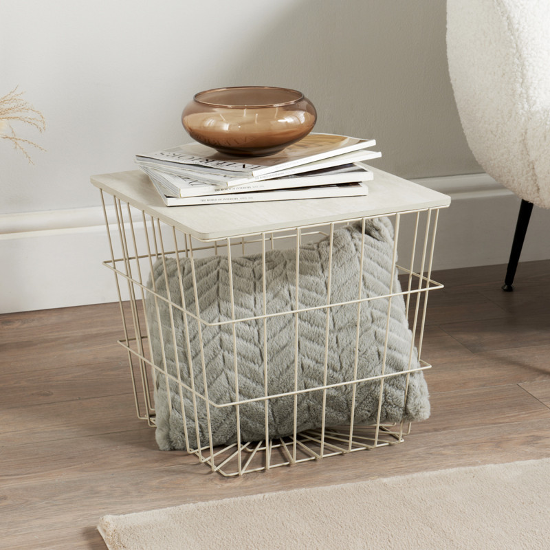 Table basse effet travertin