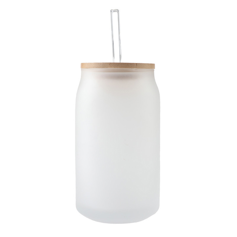 Tasse en verre couvercle+paille