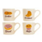 Tasses colorees motif patisserie