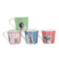 Tasses colorees motif statues
