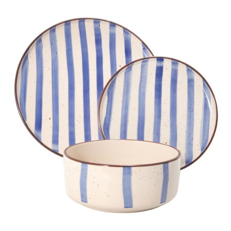 Set vaisselle 12 pieces rayures