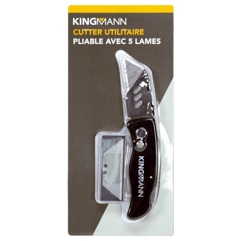 C.K T0954 – Cutter Pliable Professionnel Ergonomique En Aluminium Anodisé – Lame Acier Haut Carbone, Changement Rapide, Idéal Chantier Et Bricolage