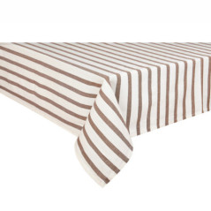 Nappe a rayure marron 140x240cm