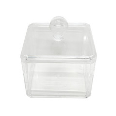 Pot a coton carre transparent