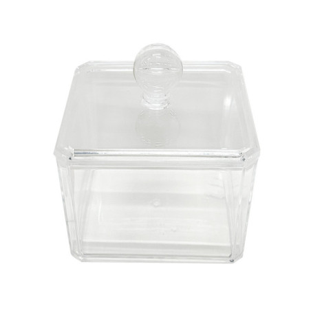 Pot a coton carre transparent