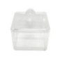 Pot a coton carre transparent