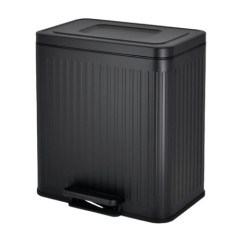 Double poubelle metal noire
