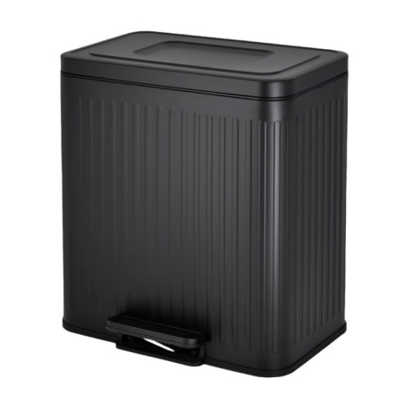Double poubelle metal noire