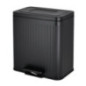 Double poubelle metal noire