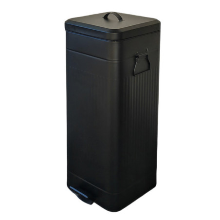 Poubelle metal nervuree 30l noir