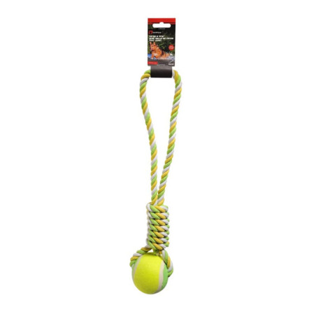 Jouet balle + corde pour chien