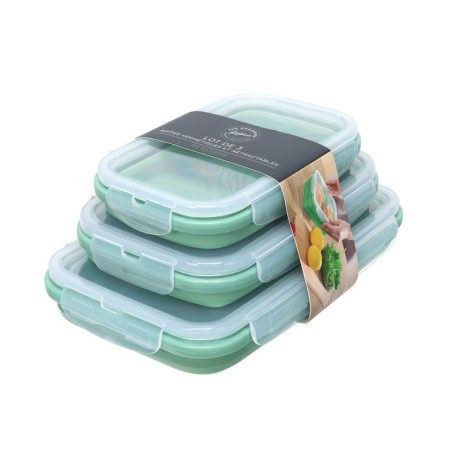 Set de 3 boites en silicone retr