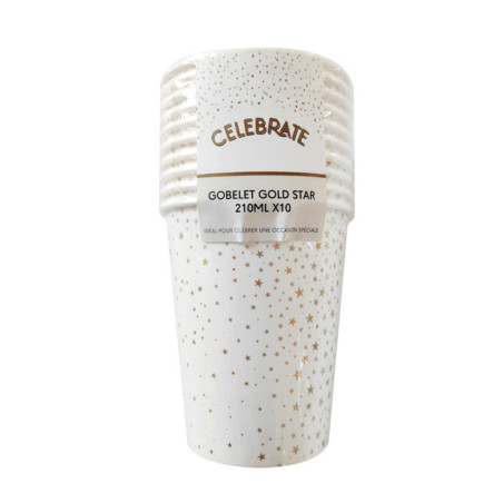 Gobelet gold star 210ml x10