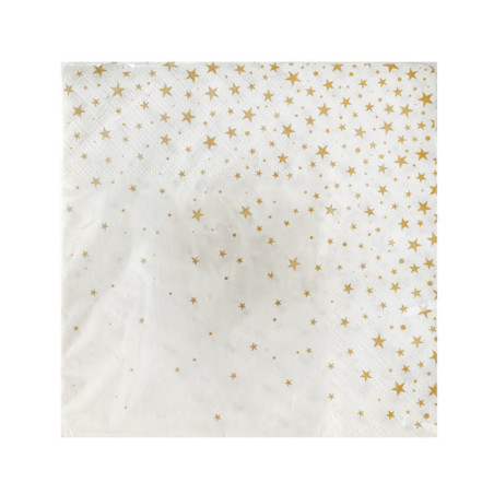 Serviette gold star 33x33cm x20