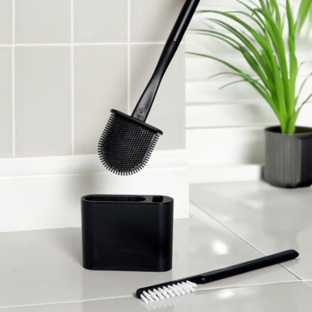Brosse wc silicone + mini brosse