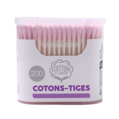 Coton tiges rose x200