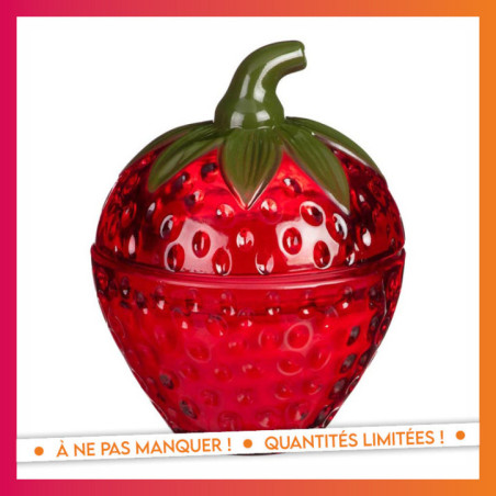 Bougie fraise en verre