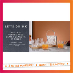 4 verres 340ml + seau a glacon
