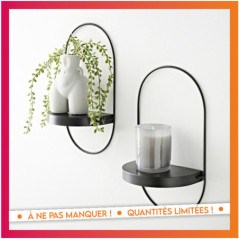 Lot de 2 etageres metal noir