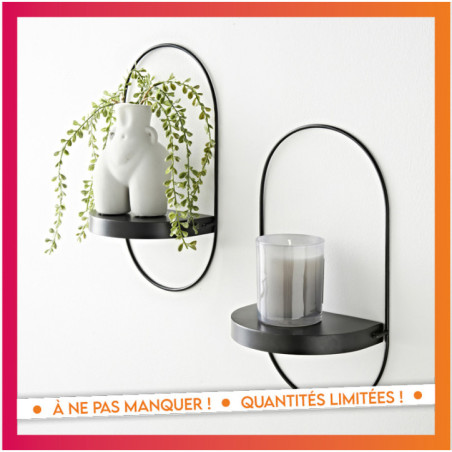 Lot de 2 etageres metal noir