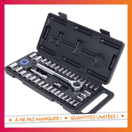 Set cliquet+douilles 40 pieces