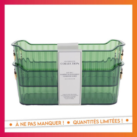 Set x2 rangement plastique vert