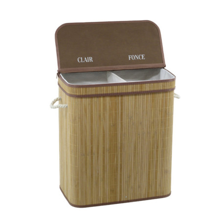 Paniere a linge bambou 2 bacs