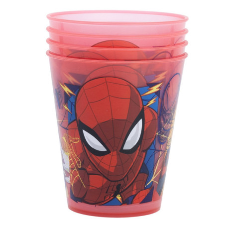 Verre plast spiderman x4