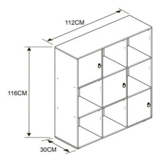 Meuble 9 cubes a/ portes ruston