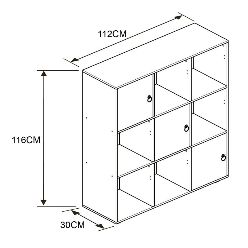 Meuble 9 cubes a/ portes ruston