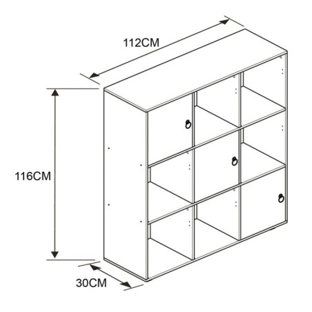 Meuble 9 cubes a/ portes ruston