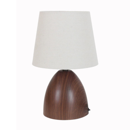 Lampe base metal effet bois