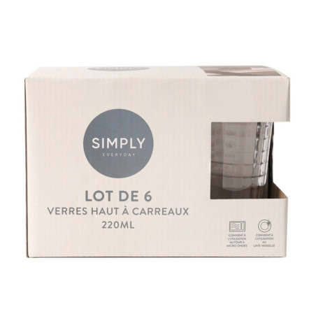 Set de 6 verres hauts transparen