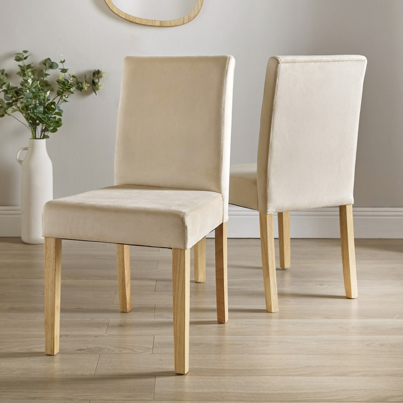 2 chaises velours creme mathilde