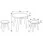 Table ronde + 2 tabourets creme