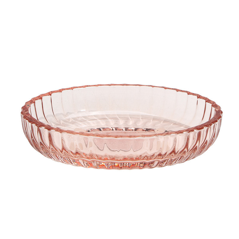 Porte savon en verre rose