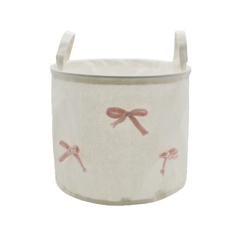 Paniere de rangement noeud rose