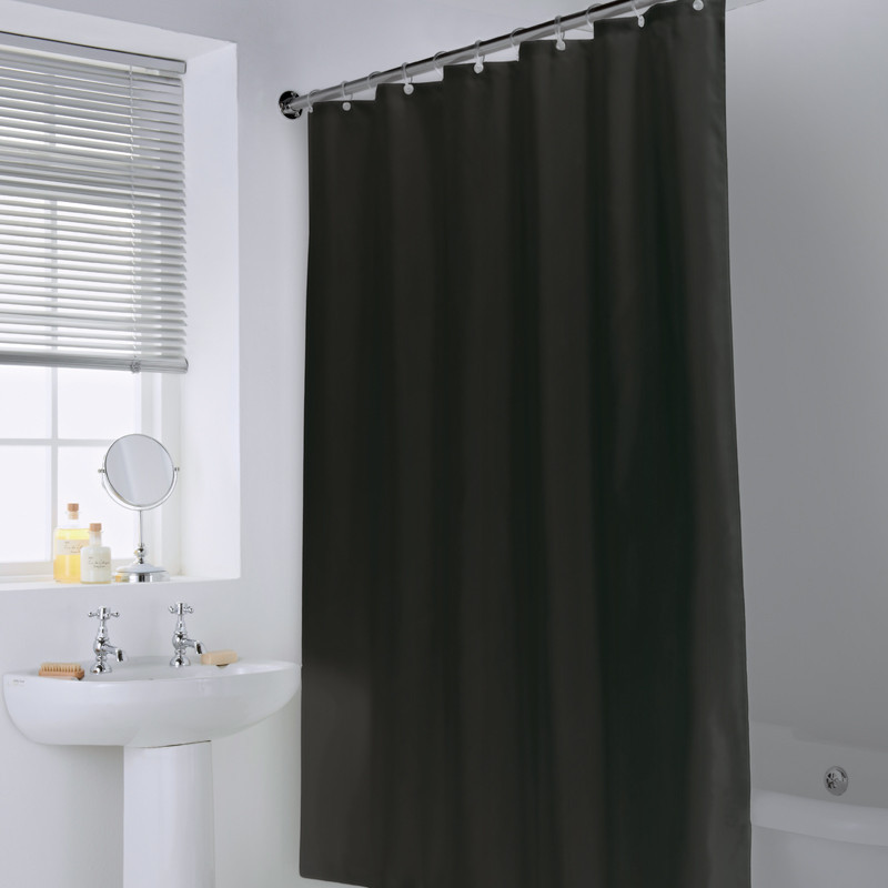 Rideau de douche polyester noir