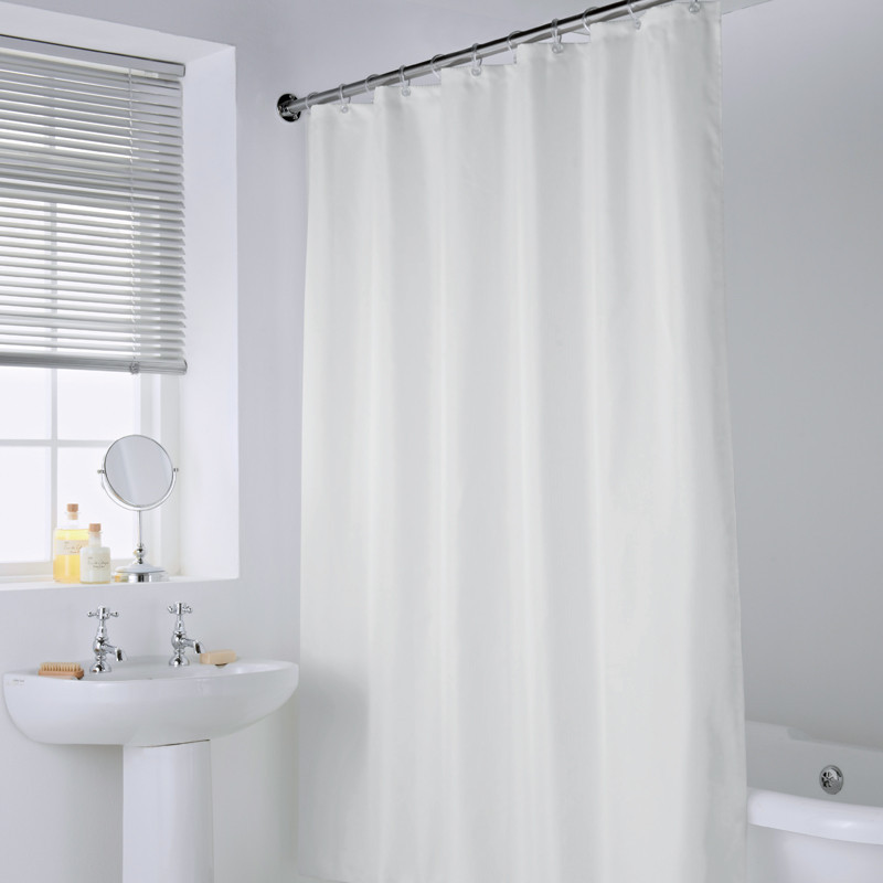 Rideau de douche polyester blanc