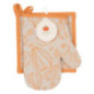 Set manique et gant ochre/ecru