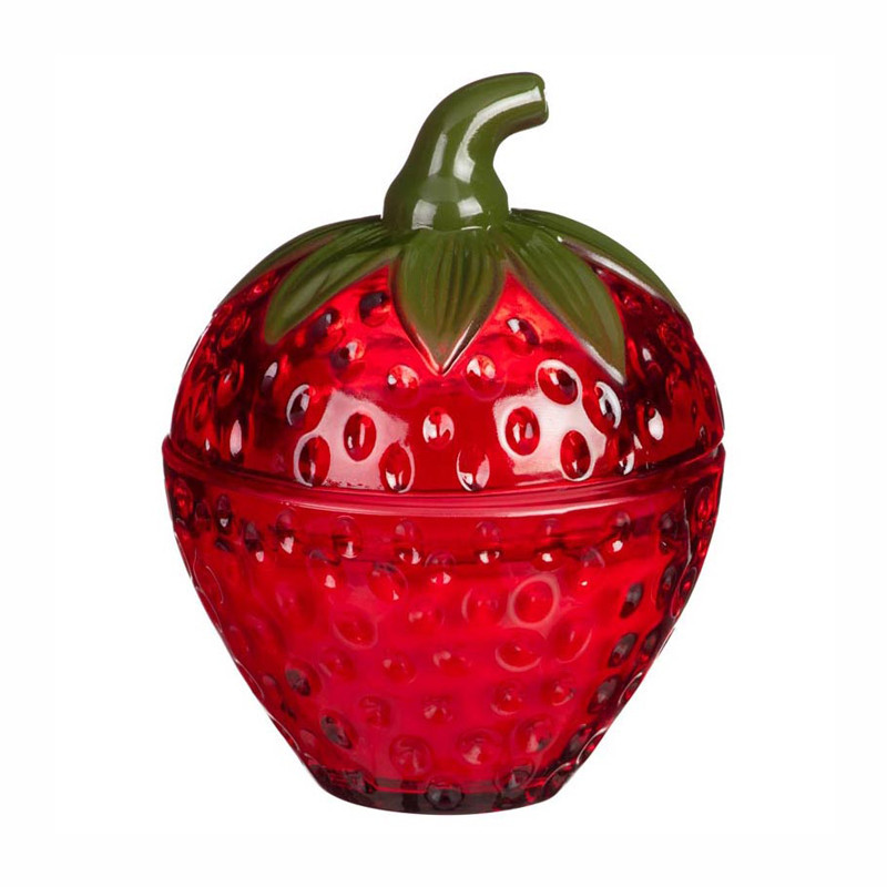 Bougie fraise en verre