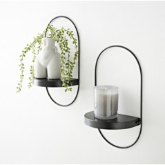 Lot de 2 etageres metal noir
