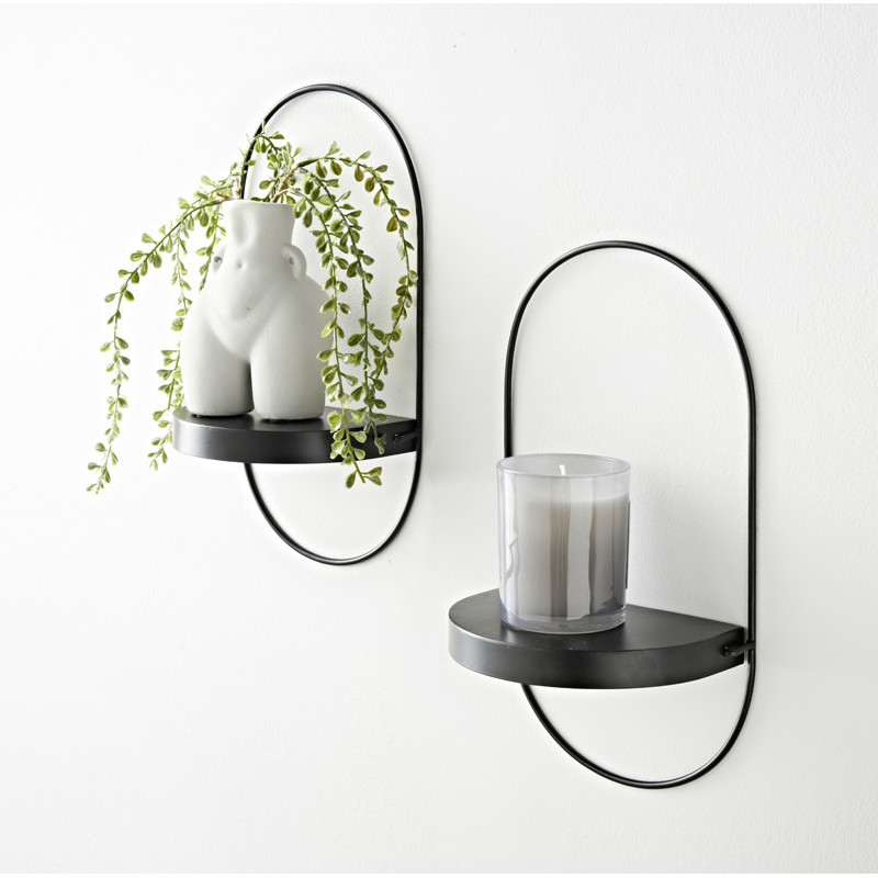 Lot de 2 etageres metal noir