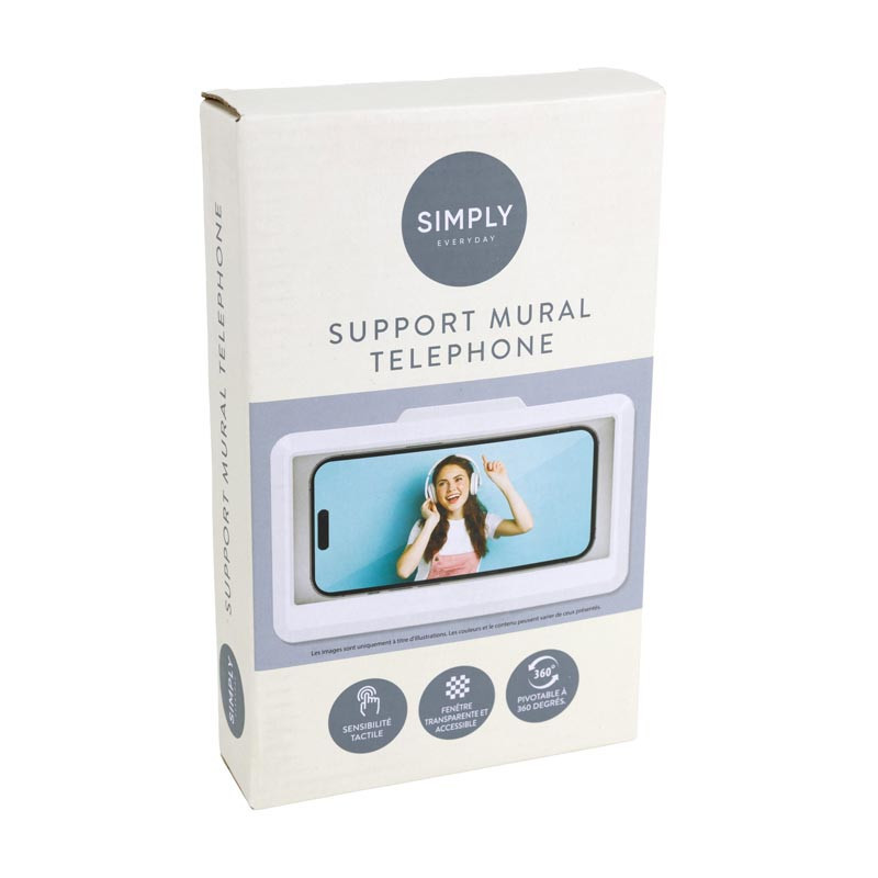 Support mural telephone