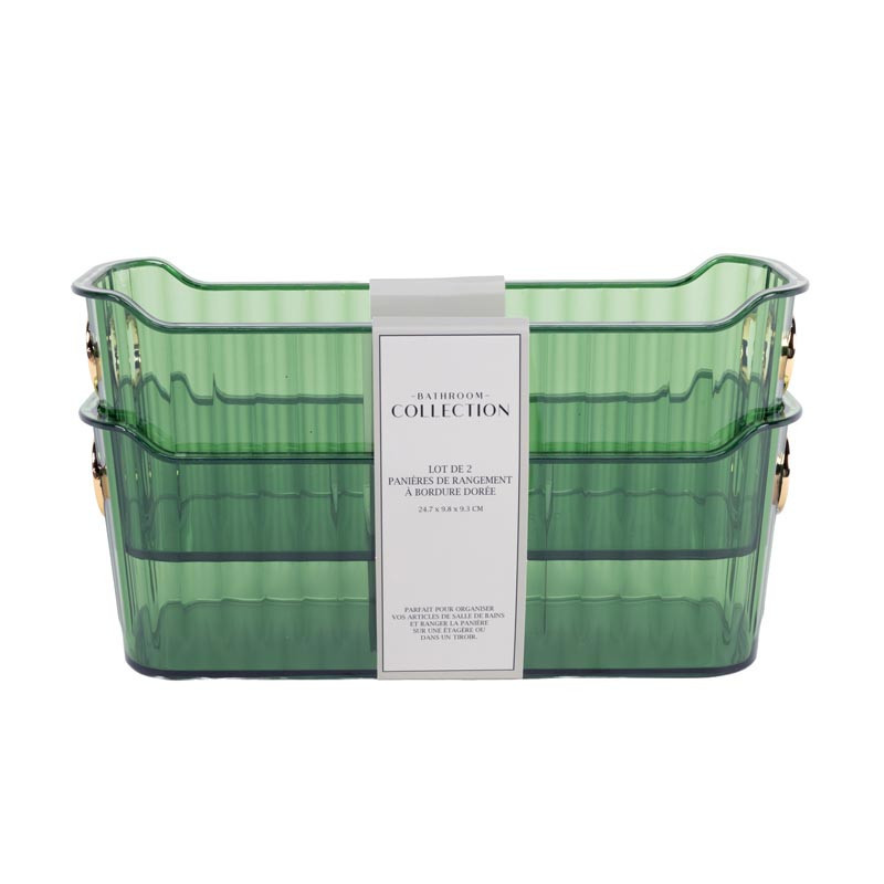 Set x2 rangement plastique vert