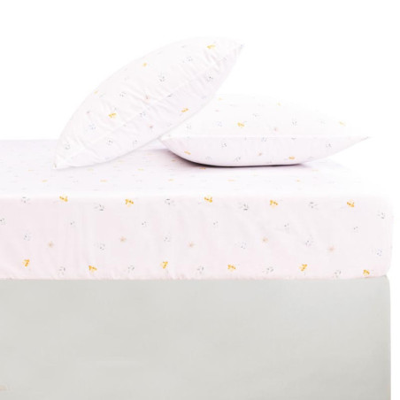 Drap housse fleuri 160x200+25cm
