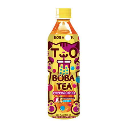Boba tea popping litchi passion