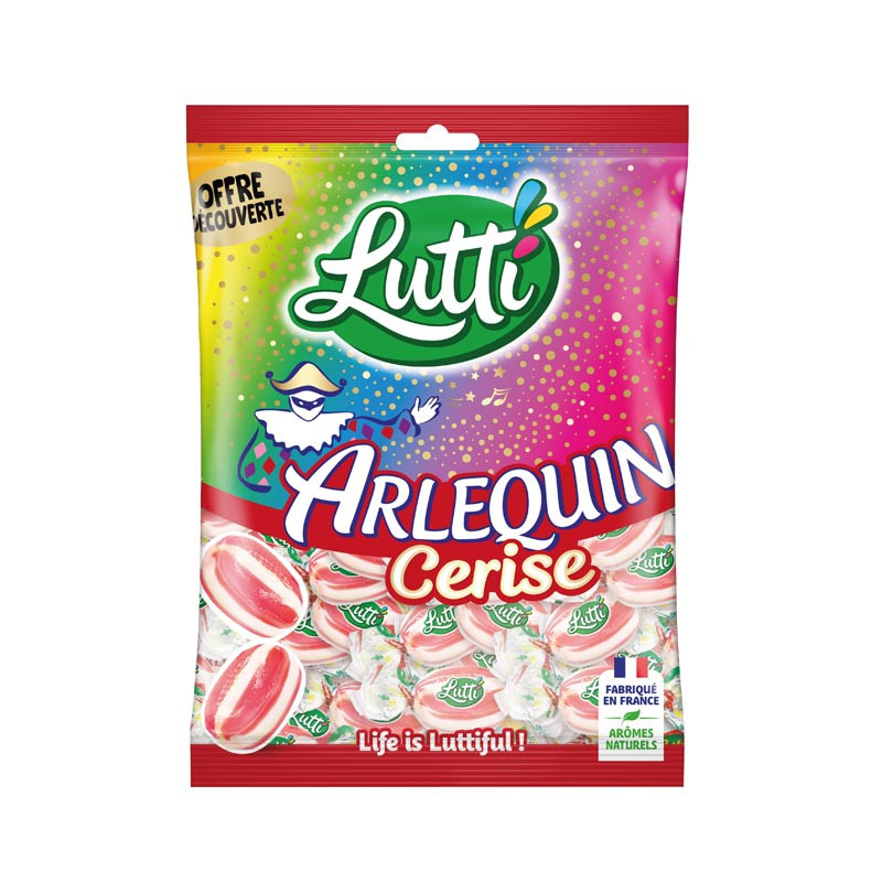 Bonbons arlequin cerise 350g